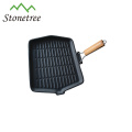 Vegetable Oil Cast Iron Grill Pan With Folding Handle